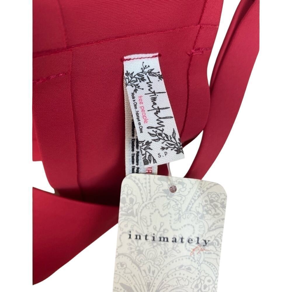 NWT Free People Intimately Notched Lily Scuba Bralette in Haute Red women’s S - Picture 7 of 8